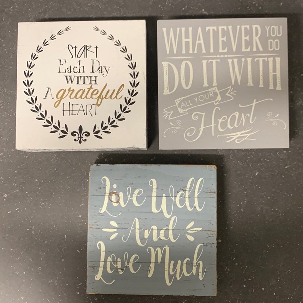 Decorative standing wooden signs
